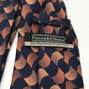 Preswick & Moore Luxury Designer Abstract Long Necktie - 100% Silk Tie 58 inch